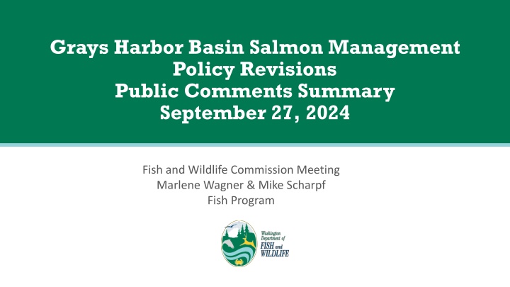 grays harbor basin salmon management policy n.w