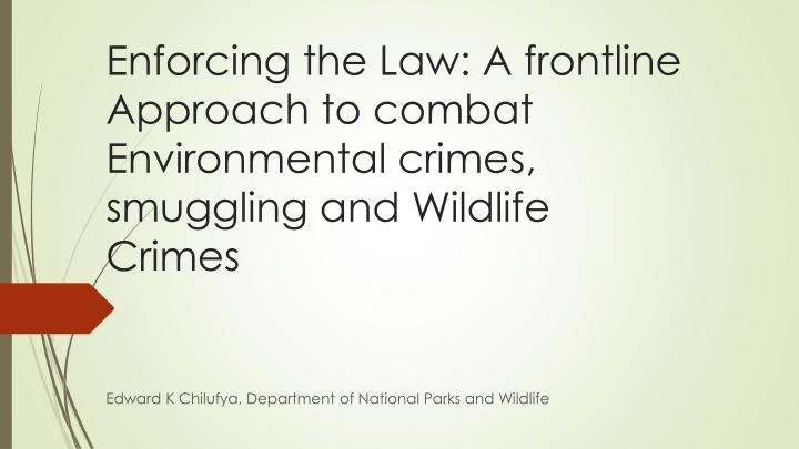 enforcing the law a frontline approach to combat n.w