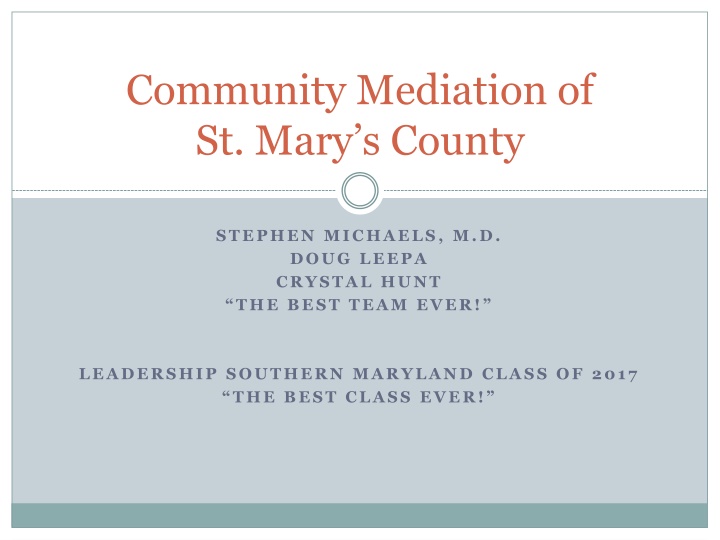 community mediation of st mary s county n.w