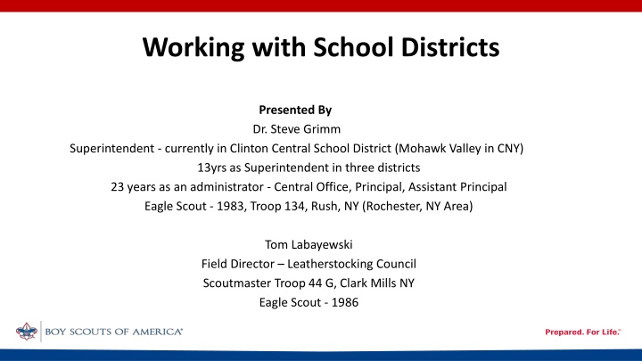 working with school districts n.w