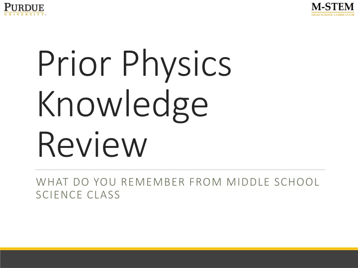 prior physics knowledge review n.w