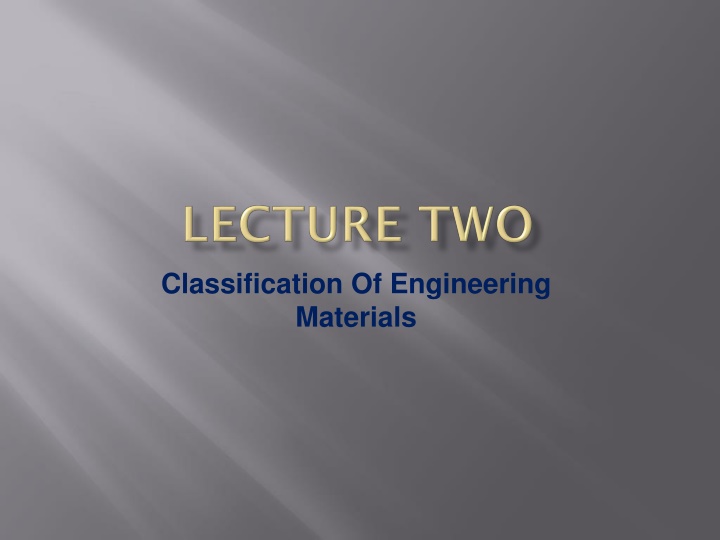 classification of engineering materials n.w
