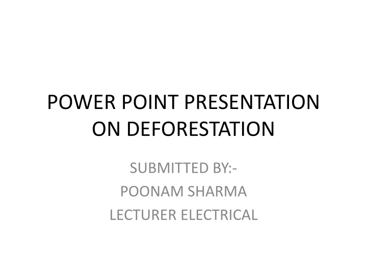 power point presentation on deforestation n.w