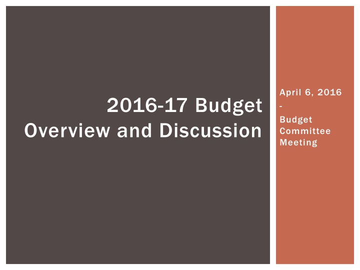 april 6 2016 budget committee meeting n.w