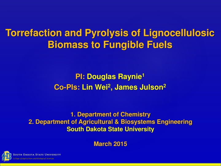 torrefaction and pyrolysis of lignocellulosic n.w