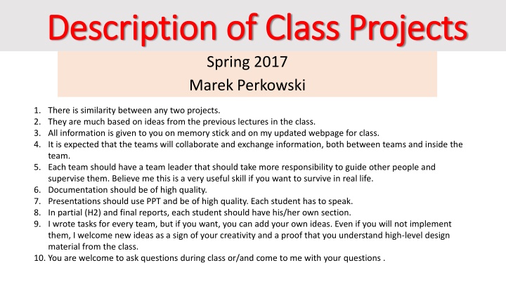 Class Projects Spring 2017 - Innovative Architecture Design with Memristors
