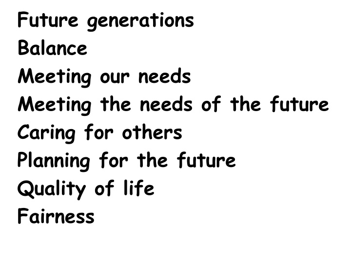 future generations balance meeting our needs n.w