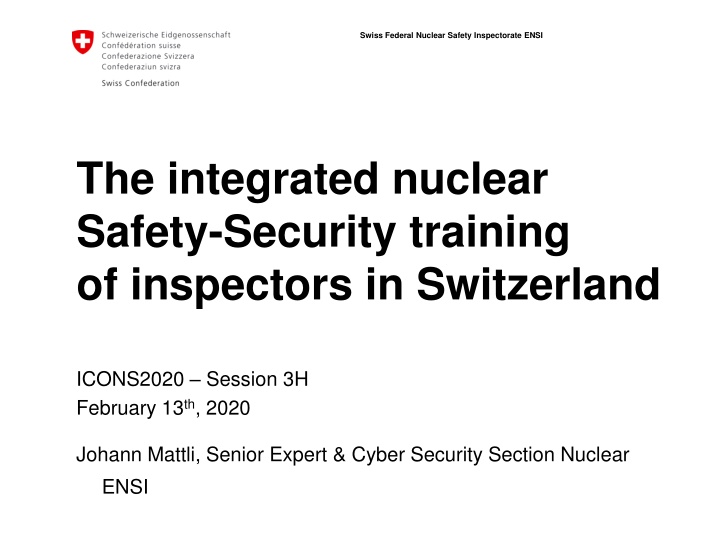 swiss federal nuclear safety inspectorate ensi n.w