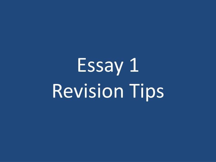 essay 1 revision tips n.w