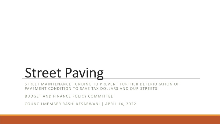 street paving street maintenance funding n.w