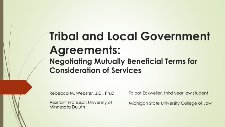 tribal and local government agreements n.w