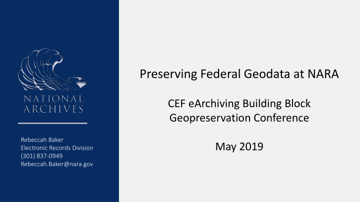 preserving federal geodata at nara n.w