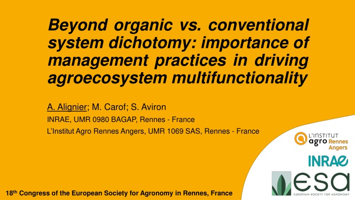 beyond organic vs conventional system dichotomy n.w