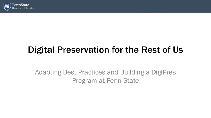 digital preservation for the rest of us n.w