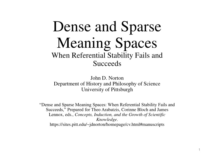 dense and sparse meaning spaces when referential n.w