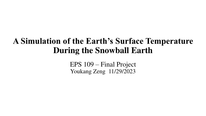 a simulation of the earth s surface temperature n.w
