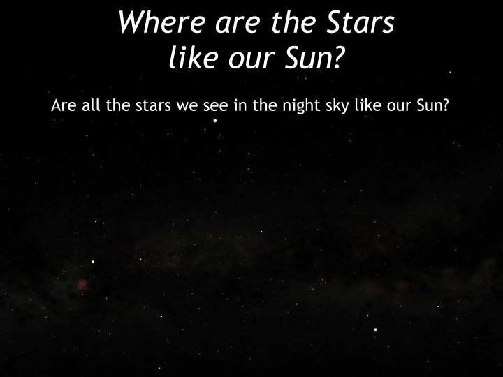 where are the stars like our sun n.w