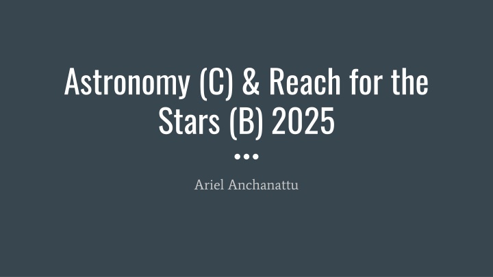 astronomy c reach for the stars b 2025 n.w