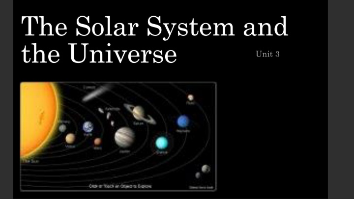 the solar system and the universe n.w
