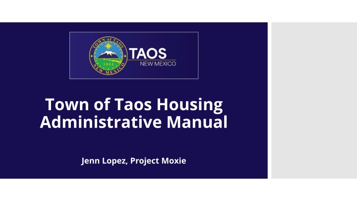 town of taos housing administrative manual n.w