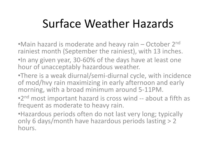 surface weather hazards n.w