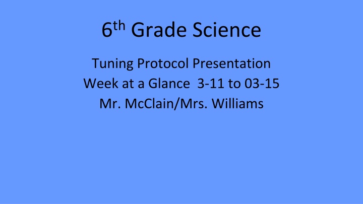 6 th grade science n.w