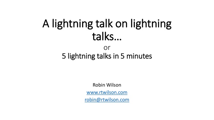 a lightning talk on lightning a lightning talk n.w