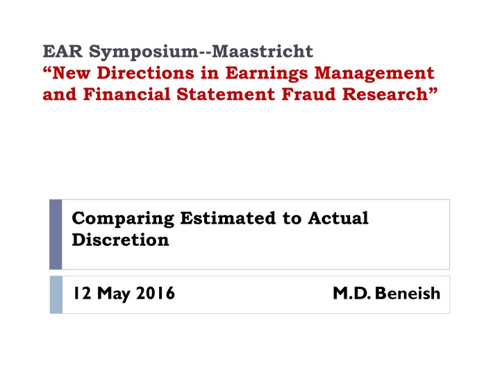 ear symposium maastricht new directions n.w