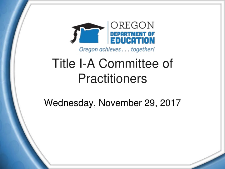 title i a committee of practitioners n.w