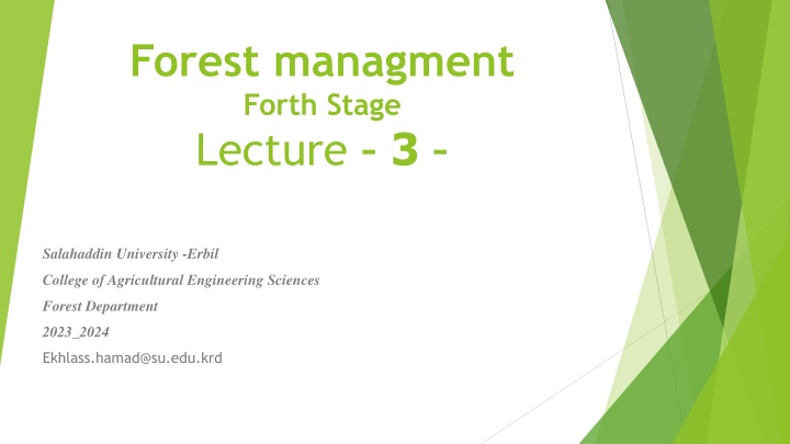 forest managment forth stage lecture 3 n.w