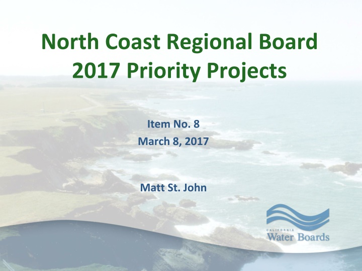 north coast regional board 2017 priority projects n.w