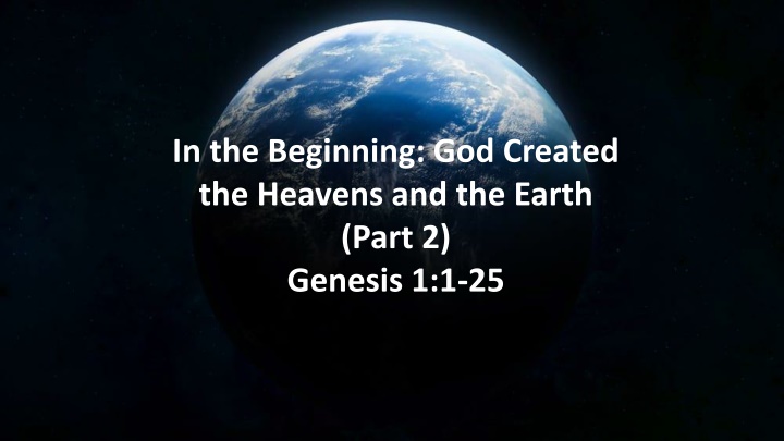 in the beginning god created the heavens n.w