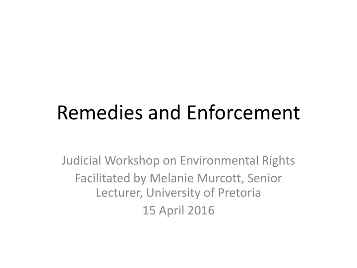 remedies and enforcement n.w