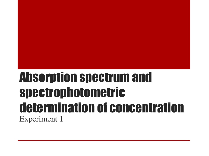 absorption spectrum and spectrophotometric n.w
