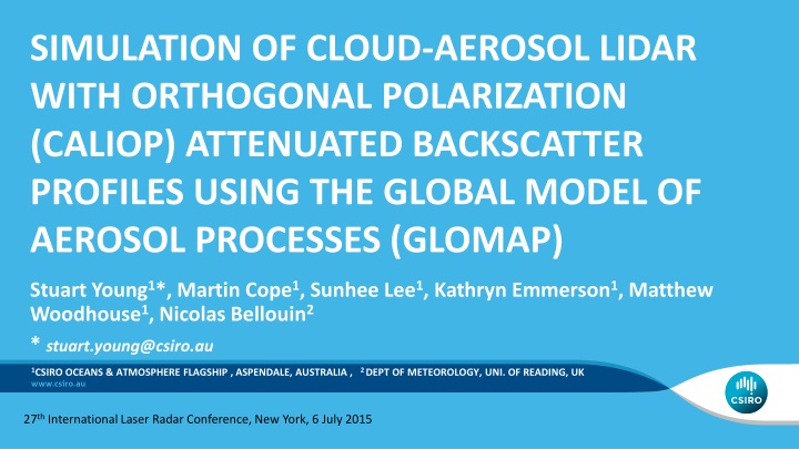 simulation of cloud aerosol lidar with orthogonal n.w