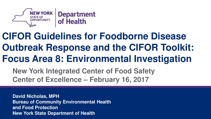 cifor guidelines for foodborne disease outbreak n.w