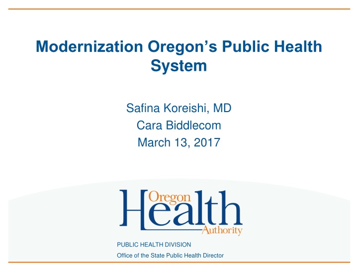 modernization oregon s public health system n.w