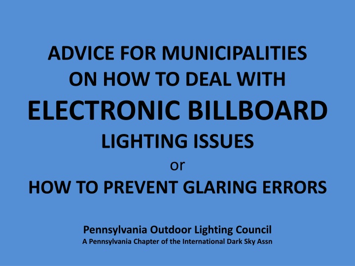 advice for municipalities on how to deal with n.w