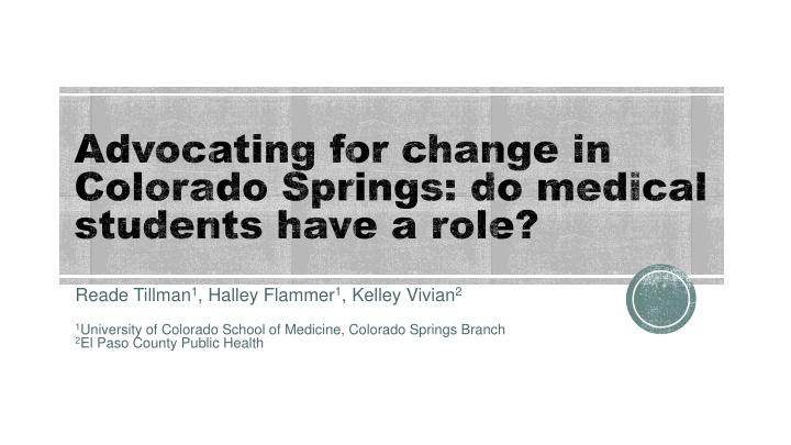 advocating for change in colorado springs n.w