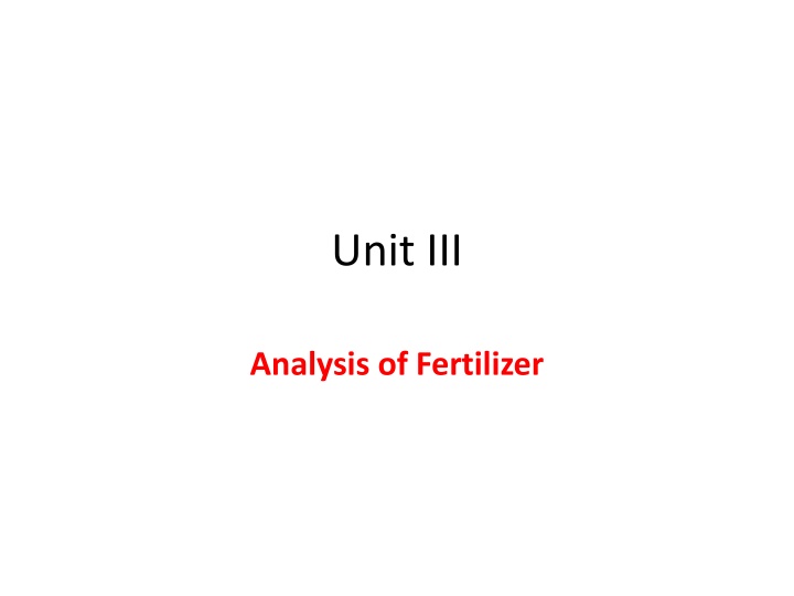 Analysis of Fertilizers for Plant Growth