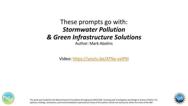 Stormwater Pollution & Green Infrastructure Solutions
