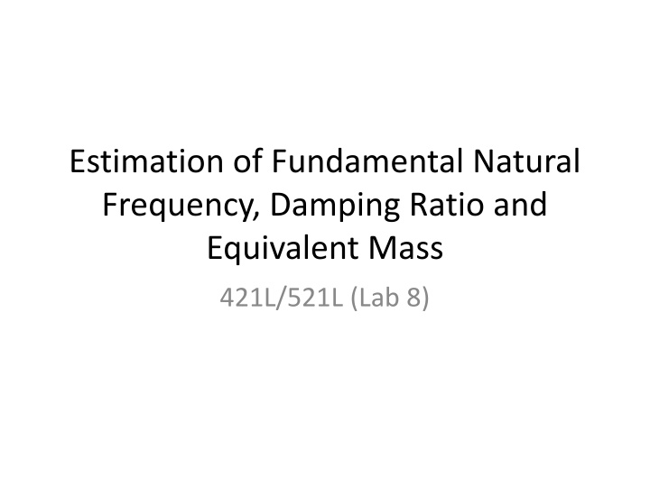 estimation of fundamental natural frequency n.w