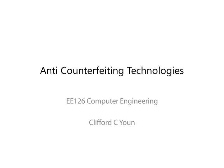 anti counterfeiting technologies n.w