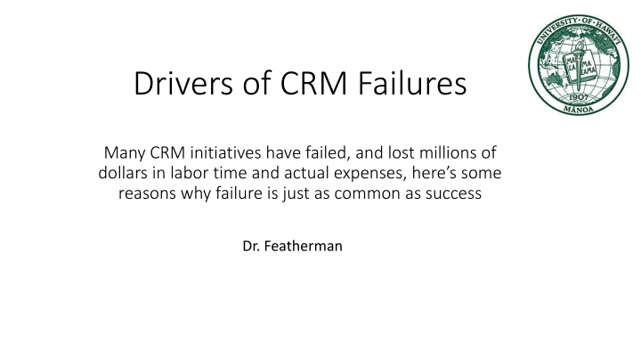 drivers of crm failures n.w