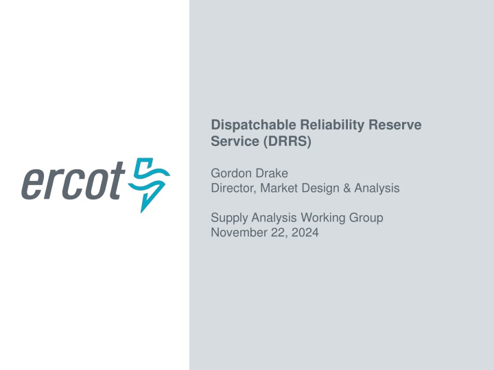 dispatchable reliability reserve service drrs n.w