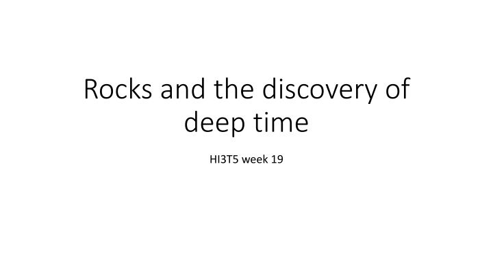 rocks and the discovery of deep time n.w