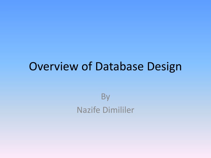 overview of database design n.w