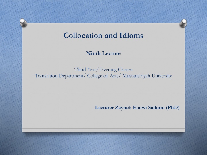 collocation and idioms n.w