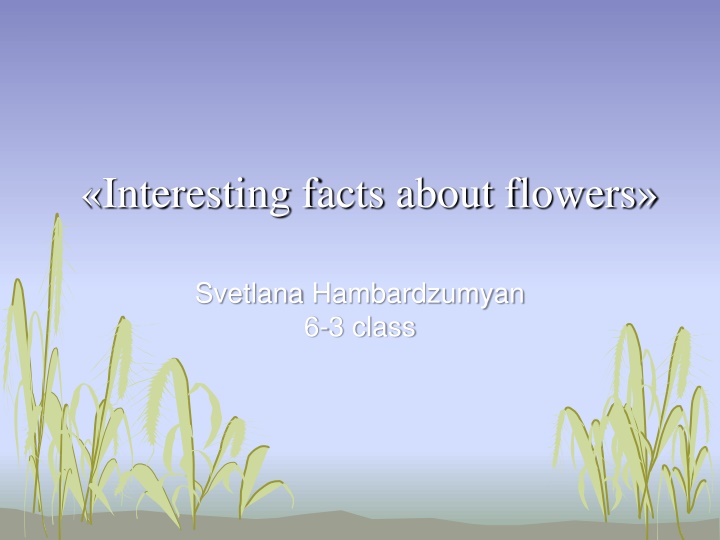 interesting facts about flowers n.w