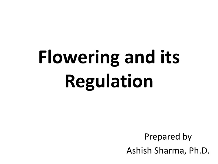 flowering and its regulation n.w